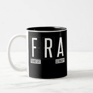 FRA -フランクフルト国際空港-ドイツ空港コード ツートーンマグカップ