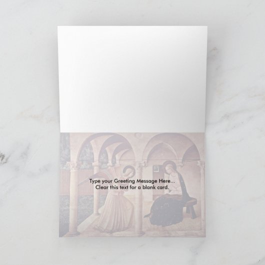 Fra Angelicoによって絵を描かれる告知 カード (内部)