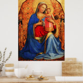 Fra Angelicoによる子どもと聖人とのヴァージン ポスター (キッチン)