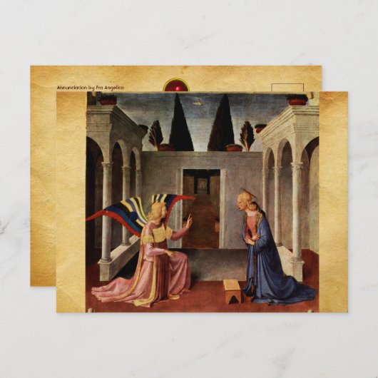 FRA ANGELICOクリスマスホリデーポスによる受胎告知 シーズンポストカード (正面/裏面)