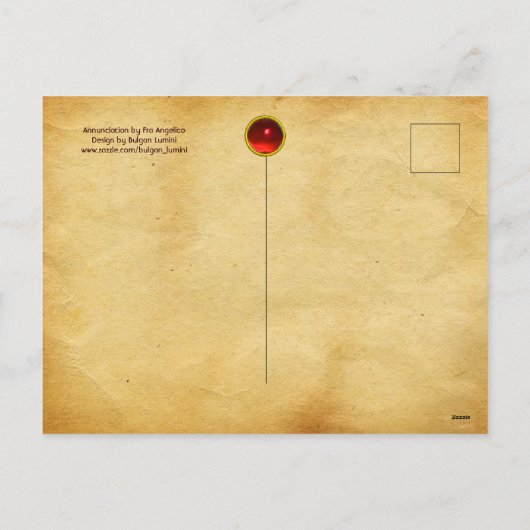 FRA ANGELICOクリスマスホリデーポスによる受胎告知 シーズンポストカード (裏面)