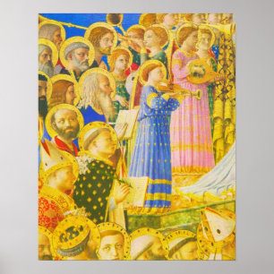 Fra Angelico、聖人と天使のコーラス ポスター