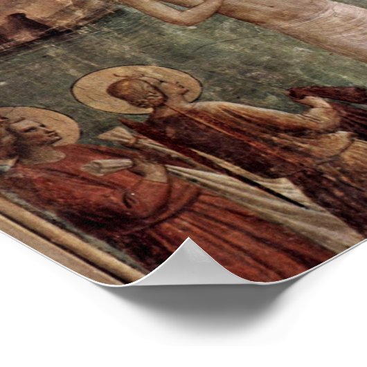 Fra Angelico - Baptism of Christ by John ポスター (角)