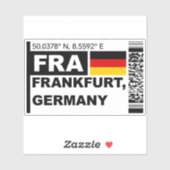 FRA Frankfurt Boarding Pass - Germany Travel シール (シート)