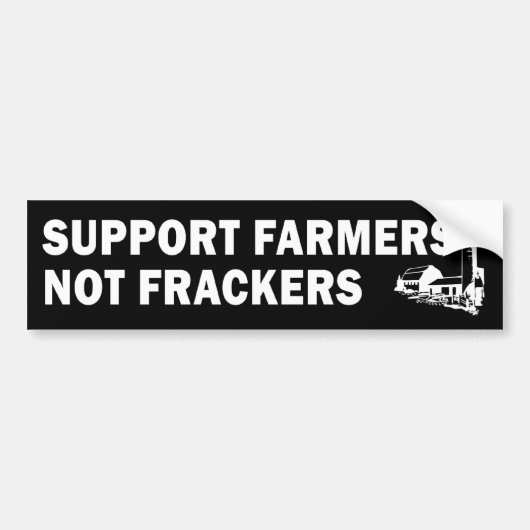 Frackers (黒)サポート農家、ない バンパーステッカー (正面)