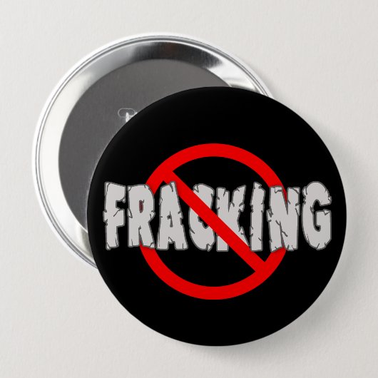 FRACKING無し! 端Fracking 缶バッジ (正面&裏面)
