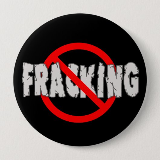 FRACKING無し! 端Fracking 缶バッジ (正面)