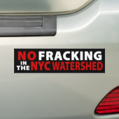 Fracking NYCの分水界のバンパーステッカー無し(黒) バンパーステッカー (車上)