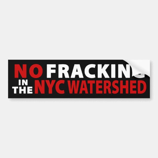 Fracking NYCの分水界のバンパーステッカー無し(黒) バンパーステッカー (正面)