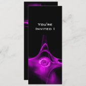 FRACTALバラ明るい紫色の黒 招待状 (正面/裏面)
