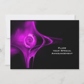 FRACTALバラ明るい紫色の黒 招待状 (裏面)
