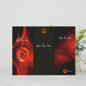 FRACTALバラ明るい赤の黒3折パンフレット (スタンド正面)