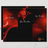 FRACTALバラ明るい赤の黒3折パンフレット (正面/裏面)