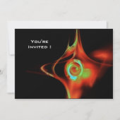 FRACTALバラ鮮やかな青の赤い緑の黒 招待状 (正面)