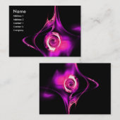 FRACTALバラ1鮮やかな黒ピンクの紫の白 名刺 (正面/裏面)
