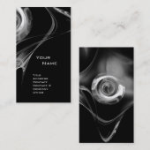 FRACTALバラ3明るい光の白黒グレー 名刺 (正面/裏面)