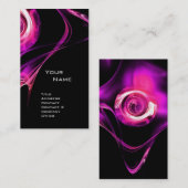 FRACTALバラ3鮮やかなピンク色の紫色の紫色の黒 名刺 (正面/裏面)