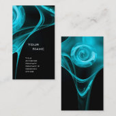 FRACTALバラ3 bright light blue black 名刺 (正面/裏面)