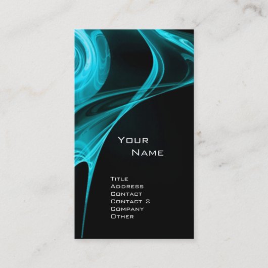 FRACTALバラ3 bright light blue black 名刺 (正面)