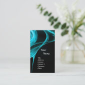 FRACTALバラ3 bright light blue black 名刺 (スタンド正面)
