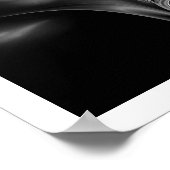 FRACTALバラ、白黒 ポスター (角)