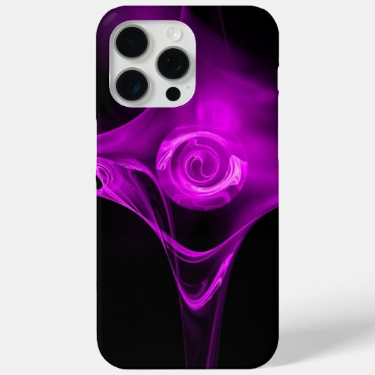 FRACTALバラ、紫バイオレットブラック Case-Mate iPhoneケース (裏面)