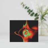 FRACTALバラ、赤緑の青 ポストカード (スタンド正面)