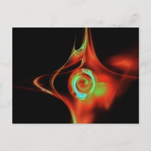FRACTALバラ、赤緑の青 ポストカード (正面)