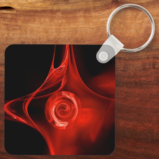 FRACTALバラ、赤 キーホルダー (裏面)