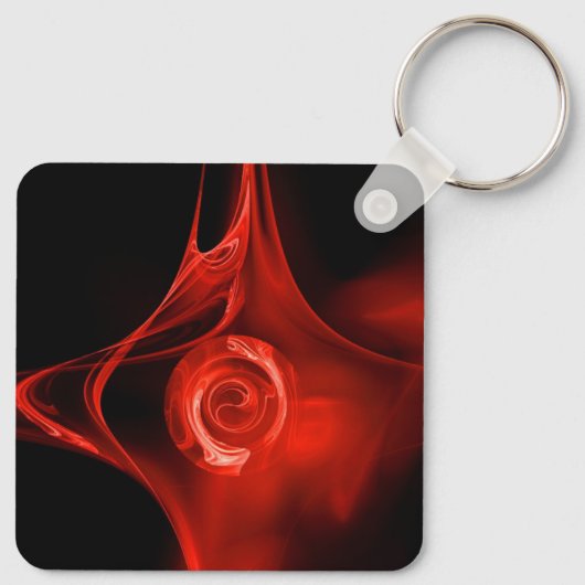 FRACTALバラ、赤 キーホルダー (裏面)