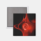 FRACTALバラ、赤、黒 マグネット (正面/裏面)