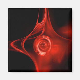 FRACTALバラ、赤、黒 マグネット