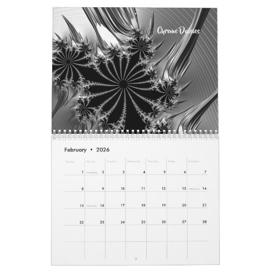 Fractal Art of Shelli Fitzpatrick第2巻 カレンダー (2月 2026)