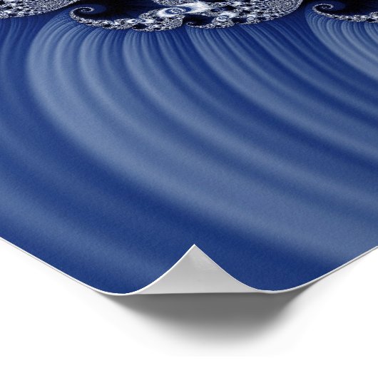 Fractal Blue Spiral Poster ポスター (角)