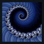 Fractal Blue Spiral Poster ポスター<br><div class="desc">This spiral is made of countless other spirals.  This detailed image is from the Mandelbrot set.</div>