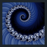 Fractal Blue Spiral Poster ポスター<br><div class="desc">This spiral is made of countless other spirals.  This detailed image is from the Mandelbrot set.</div>