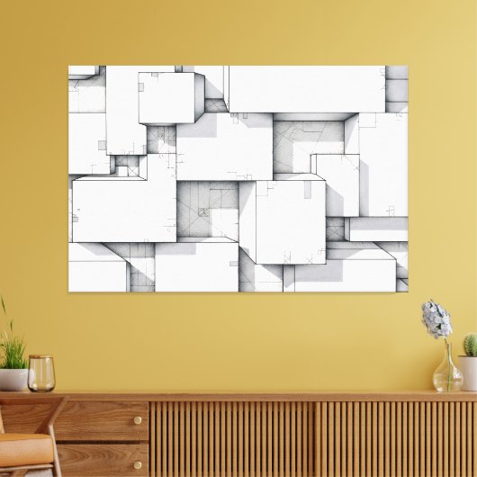 Fractal Connections キャンバスプリント (インサイチュ (リビング))