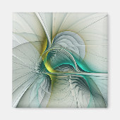 Fractal Evolution, Golden Turquoise Abstract Art マグネット (正面)