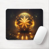 Fractal Fantasy Bronze Sphere Gold Stars  マウスパッド (マウス)