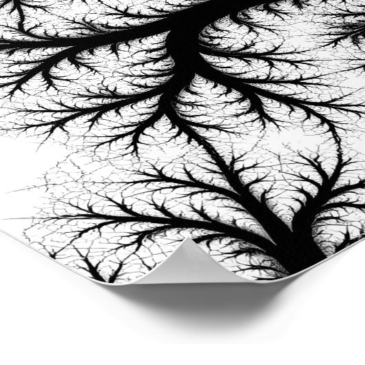 Fractal Filigree Flow Decoupage Template Line Art ポスター (角)