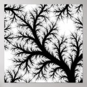 Fractal Filigree Flow Decoupage Template Line Art ポスター (正面)