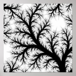 Fractal Filigree Flow Decoupage Template Line Art ポスター