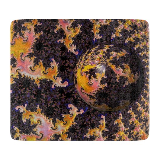 Fractal Firestorm Sphere カッティングボード (正面)