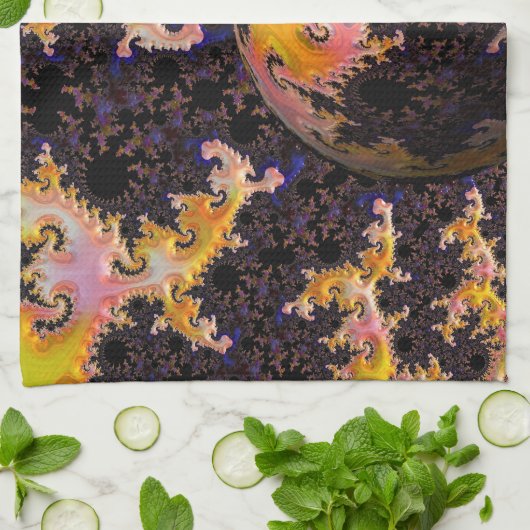 Fractal Firestorm Sphere キッチンタオル (折り畳み)