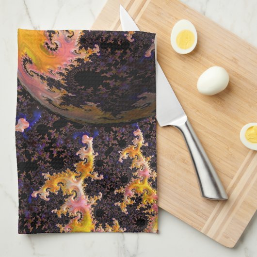 Fractal Firestorm Sphere キッチンタオル (四つ折り)