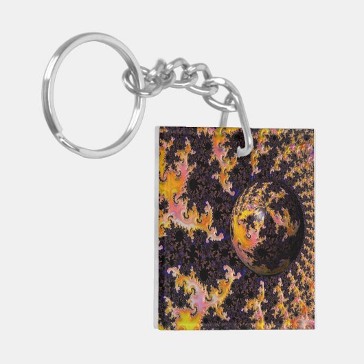 Fractal Firestorm Sphere キーホルダー (正面左)