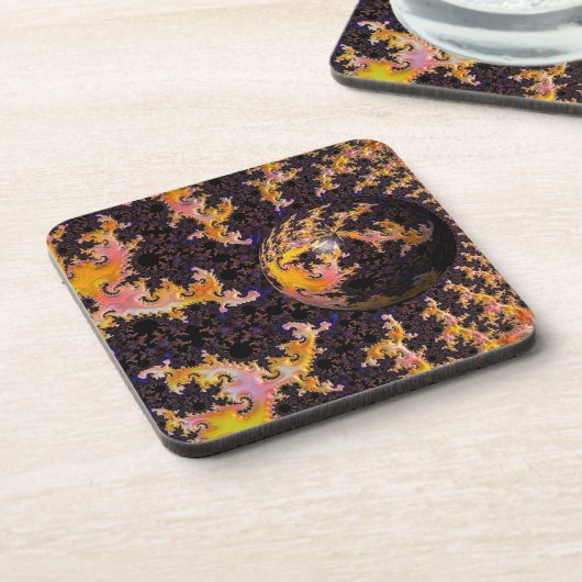 Fractal Firestorm Sphere コースター (左側)