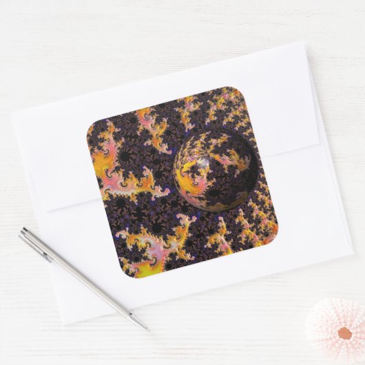 Fractal Firestorm Sphere スクエアシール (封筒)