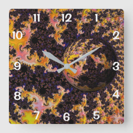 Fractal Firestorm Sphere スクエア壁時計