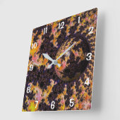 Fractal Firestorm Sphere スクエア壁時計 (傾斜)